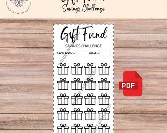 Gift Fund Savings Challenge | Printable PDF | Savings Tracker | Savings | A6 | Money Challenge | Budget | Sinking Funds | Minimal