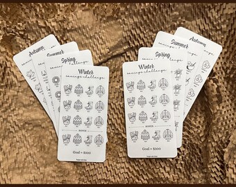 Four Seasons Savings Challenge Tracker | Laminated Savings Challenge Bundle | Cash Budgeting | Budget Envelopes | A6 | Dave Ramsey