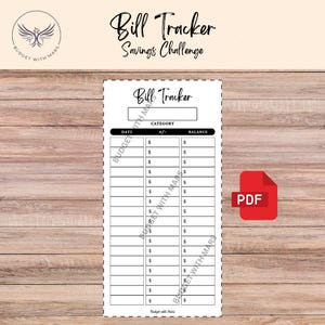 Bill Tracker| Printable PDF | Cash Envelope Tracker | Money Tracker | Budget Tracker | Savings Tracker | A6 | Budget | Sinking Funds