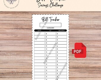 Bill Tracker| Printable PDF | Cash Envelope Tracker | Money Tracker | Budget Tracker | Savings Tracker | A6 | Budget | Sinking Funds
