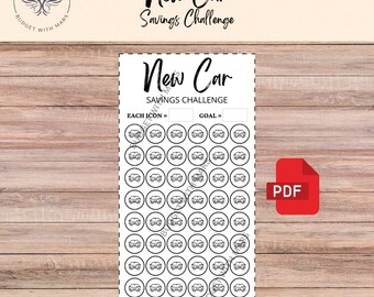 New Car Savings Challenge | Printable PDF | Savings Tracker | Savings | A6 | Money Challenge | Budget | Sinking Funds | Minimal