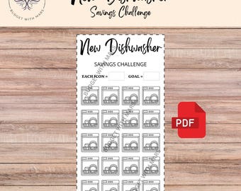 New Dishwasher Savings Challenge | Printable PDF | Savings Tracker | Savings | A6 | Money Challenge | Budget | Sinking Funds | Minimal
