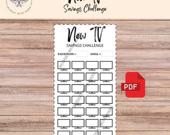 New TV Savings Challenge | Printable PDF | Savings Tracker | Savings | A6 | Money Challenge | Budget | Sinking Funds | Minimal