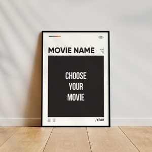 Custom Movie Poster, Framed Movie Poster, High-Quality Wall Art, Decor for Home, Gift for Movie Lovers, Retro Personalized Movie Poster