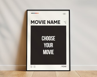 Custom Movie Poster, Framed Movie Poster, High-Quality Wall Art, Decor for Home, Gift for Movie Lovers, Retro Personalized Movie Poster