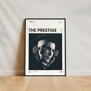 The Prestige Movie Poster, Framed Movie Poster, High-Quality Wall Art, Home Decor, Gift for Movie Lovers, Retro Poster, Minimalist Poster