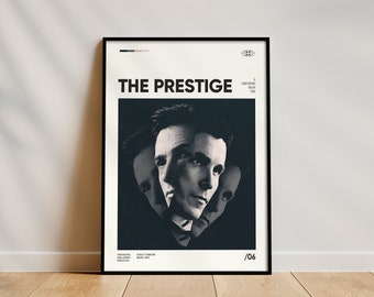 The Prestige Movie Poster, Framed Movie Poster, High-Quality Wall Art, Home Decor, Gift for Movie Lovers, Retro Poster, Minimalist Poster