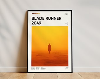 Blade Runner 2049 Movie Poster, Framed Movie Poster, High-Quality Wall Art, Home Decor, Gift for Movie Lovers, Minimalist Retro Poster