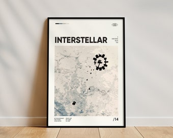 Interstellar Movie Poster, Framed Movie Poster, High-Quality Wall Art, Home Decor, Gift for Movie Lovers, Retro Poster, Minimalist Poster