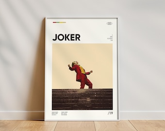 Joker Movie Poster, Framed Movie Poster, High-Quality Wall Art, Home Decor, Gift for Movie Lovers, Minimalist Retro Poster, Custom Design