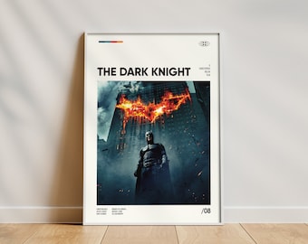 The Dark Knight Movie Poster, Framed Movie Poster, High-Quality Wall Art, Home Decor, Gift for Movie Lovers, Minimalist Retro Poster