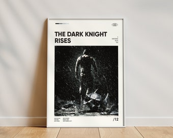 The Dark Knight Rises Movie Poster, Framed Movie Poster, High-Quality Wall Art, Home Decor, Gift for Movie Lovers, Minimalist Retro Poster