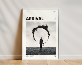 Arrival Movie Poster, Framed Movie Poster, High-Quality Wall Art, Home Decor, Gift for Movie Lovers, Minimalist Retro Poster