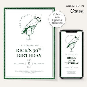 Golf Birthday Invitation • 5" x 7" and Mobile Template • Printable • Instant Download