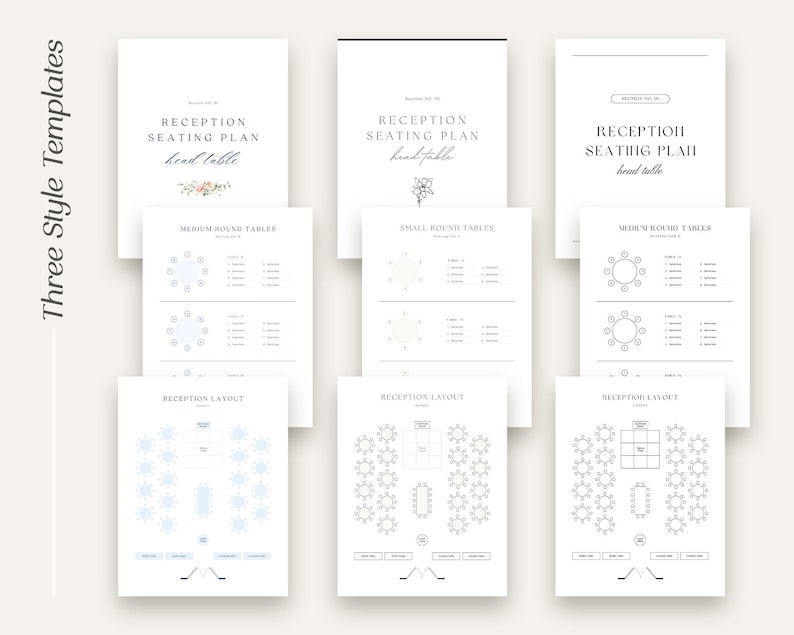 Wedding Seating Chart Planner • Canva Template Etsy