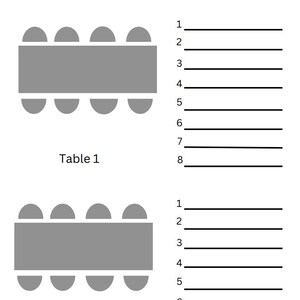 Elegant Seating Arrangement Templates | Digital Printable Pdfs | Round ...