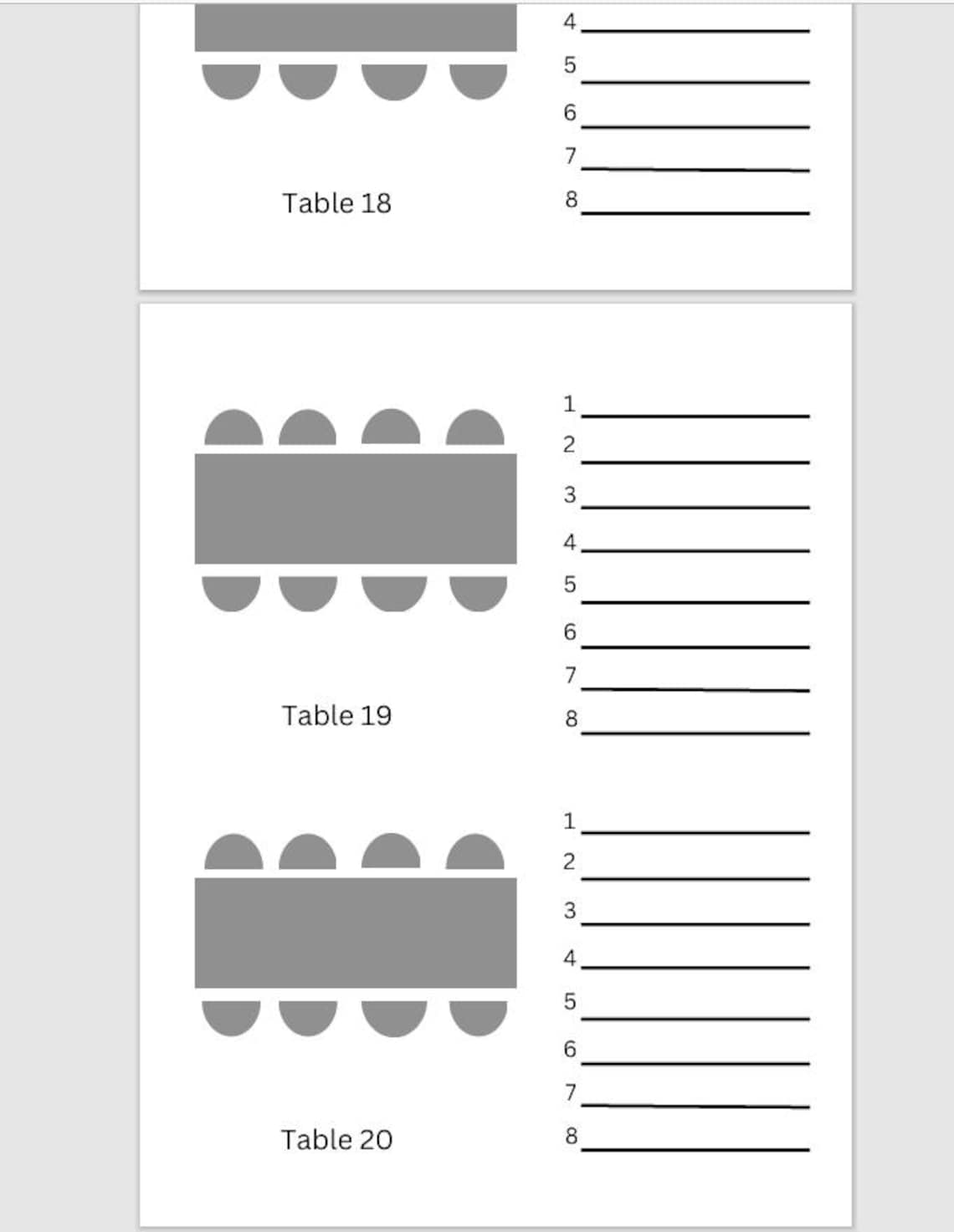 Elegant Seating Arrangement Templates | Digital Printable Pdfs | Round ...