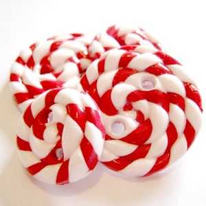 Peppermint Candy - Handmade Sewing Buttons (set of 4)
