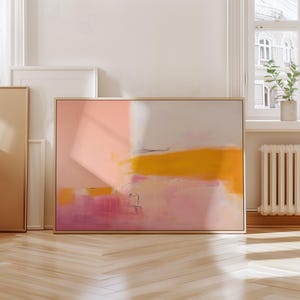 Druckbare Kunst, Digitaler Download, Bunte Abstrakte Kunstdrucke, Wohnzimmer Dekor, Bunte Drucke, Abstrakter Kunstdruck, Rosa Orange |069