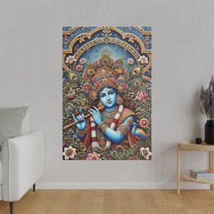 Kerala Wall Art Canvas, Stretched, 0.75" Kerala Inspired Matte Canvas