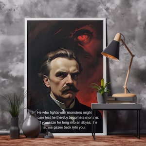 Friedrich Nietzsche Philosophy Poster Matte Vertical Posters Philosophy Wall Art