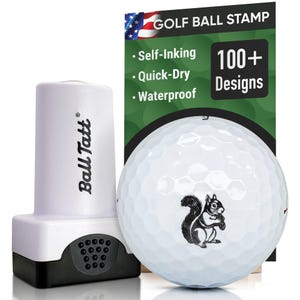 Ball Tatt - Squirrel Golf Ball Stamp, Golf Ball Stamper, Self-Inking Golf Ball Marker Stamp, Waterproof, Golfer Gift for Men & Women