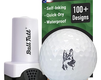 Ball Tatt - German Shepherd Golf Ball Stamp, Golf Ball Stamper, Self-Inking Golf Ball Marker Stamp, Waterproof, Golfer Gift for Men & Women