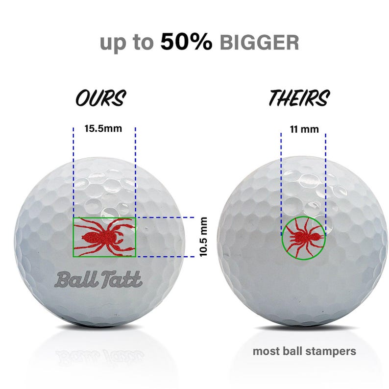 Ball Tatt - Spider Golf Ball Stamp, Golf Ball Stamper, Self-Inking Golf Ball Marker Stamp, Waterproof, Golfer Gift for Men & Women. imagem 3