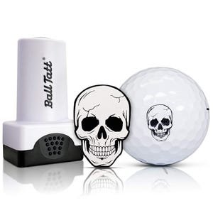 Ball Tatt - Skull Man Golf Ball Stamp Self-Inking, Quick-Dry, Waterproof with XL Ball Marker, Ideal Golfer Gift for Men & Women