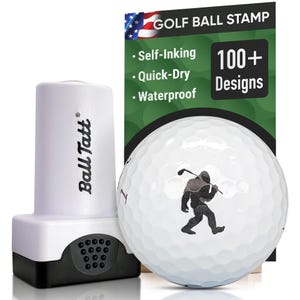 Ball Tatt - Bigfoot Golfer Golf Ball Stamp, Golf Ball Stamper, Self-Inking Golf Ball Marker Stamp, Waterproof, Golfer Gift for Men & Women