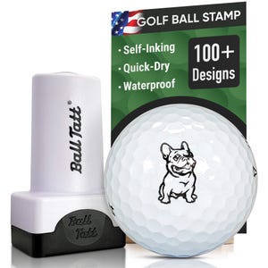 Ball Tatt - French Bulldog Golf Ball Stamp, Golf Ball Stamper, Self-Inking Golf Ball Marker Stamp, Waterproof, Golfer Gift for Men & Women