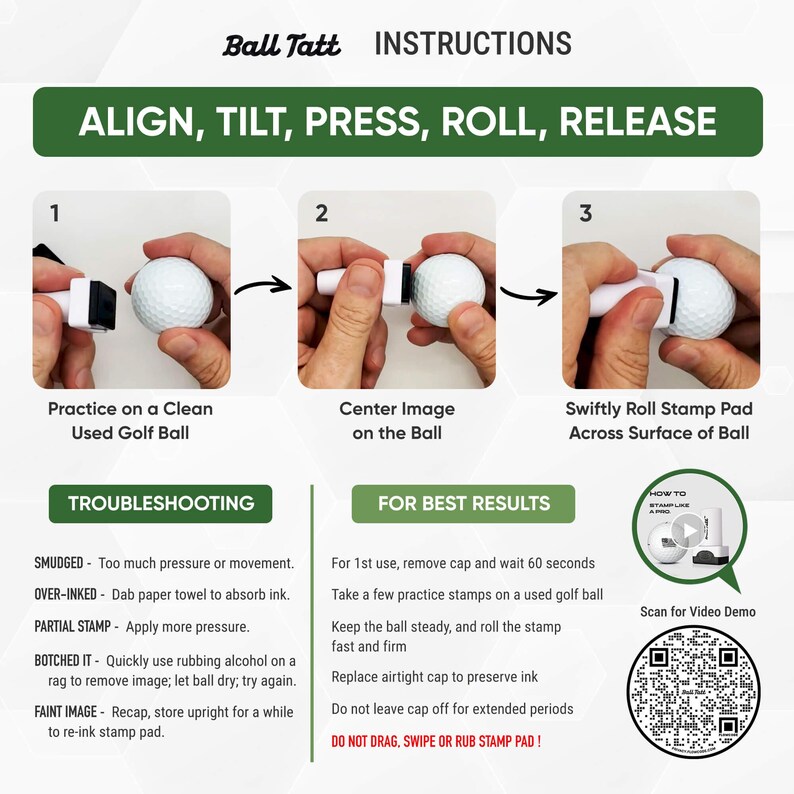 Ball Tatt - Bulldog Golf Ball Stamp, Golf Ball Stamper, Self-Inking Golf Ball Marker Stamp, Waterproof, Golfer Gift for Men & Women image 5