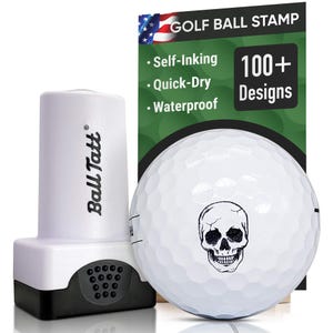 Ball Tatt - Skull Man Golf Ball Stamp, Golf Ball Stamper, Self-Inking Golf Ball Marker Stamp, Waterproof, Golfer Gift for Men & Women