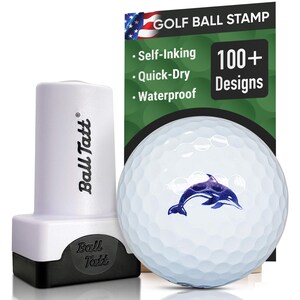 Ball Tatt - Dolphin Golf Ball Stamp, Golf Ball Stamper, Self-Inking Golf Ball Marker Stamp, Waterproof, Golfer Gift for Men & Women