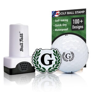 Ball Tatt - G Initial Monogram Golf Ball Stamp, Golf Ball Stamper, Self-Inking Quick-Dry Waterproof Ball Marker, Golfer Gift for Men & Women