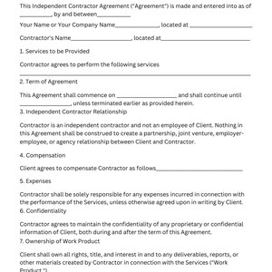 Independent Contractor Agreement