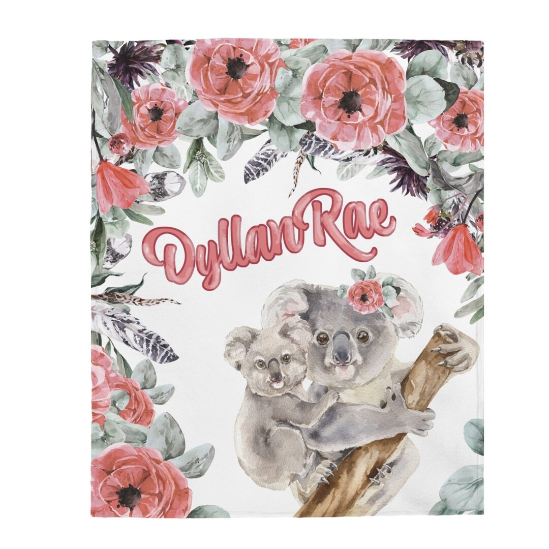 Koala Bear Custom Personalized Blankets for Baby Children Etsy