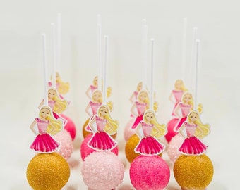 Pink and Gold Barbee Cake Pops