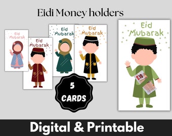 Titular de dinero Eidi, Paquete de tarjeta de dinero Eid, Sobres Eid, Titular de tarjeta de regalo, Tarjeta de titular de dinero, Tarjeta Eid Mubarak, Eidi, Tarjeta de dinero
