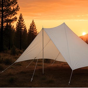 Lightweight 2-Person Camping Tent – Waterproof White Shelter with Silicone-Coated Fabric for Hiking, Trekking & Outdoor Adventures