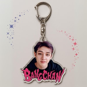 Stray Kids Bang Chan Acryl Schlüsselbund, Stray Kinder Foto Schlüsselanhänger, Bangchan Gesicht Charme, Sammler Geschenk für STAY, K-Pop Taschenanhänger
