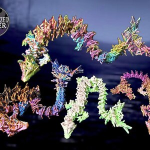 3d gedruckter böser Drache, Drachen Fidget Spielzeug, Flexi Dragon, 3d gedruckter Drache, Dragon Gift, Dragon Kollektion, Made to order, Cinderwing3d