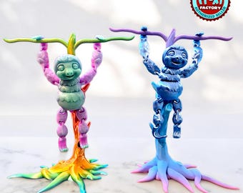 Juguete de perezoso articulado impreso en 3D, Flexi Sloth, diseño de FlexiFactory