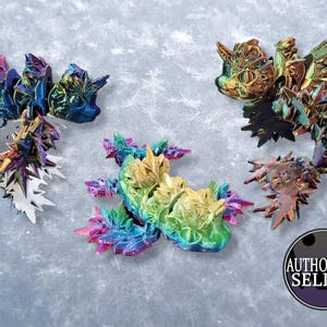 3d gedruckter Frostphin Drachen Wal, Drachen Fidget Spielzeug, Flexi Delphin, 3d gedruckter Drache, Drachen Geschenk, Drachen kollektion, Made to order