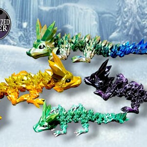 3d gedruckter Baby-Kristall-Drache, Drache-Fidget-Spielzeug, Flexi-Drache, 3d gedruckter Drache, Drachengeschenk, Drachensammlung, gemacht, um Drachen zu bestellen
