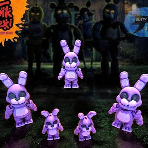 3d Printed Bonnie from 5 Nights at Freddy&#39;s, Articulated Bonnie the Bunny 3d Printed Fidget Toy, 3d printed, Vunk Flexi, Made to order