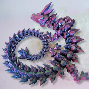 3d Gedruckter Kristall Drache, Drache Fidget Spielzeug, Flexi Dragon, 3d gedruckter Drache, Dragon Gift, Dragon Kollektion, Made to order