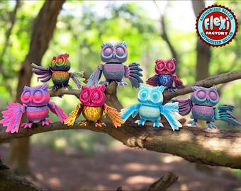 Juguete de búho articulado impreso en 3D, Flexi Owl