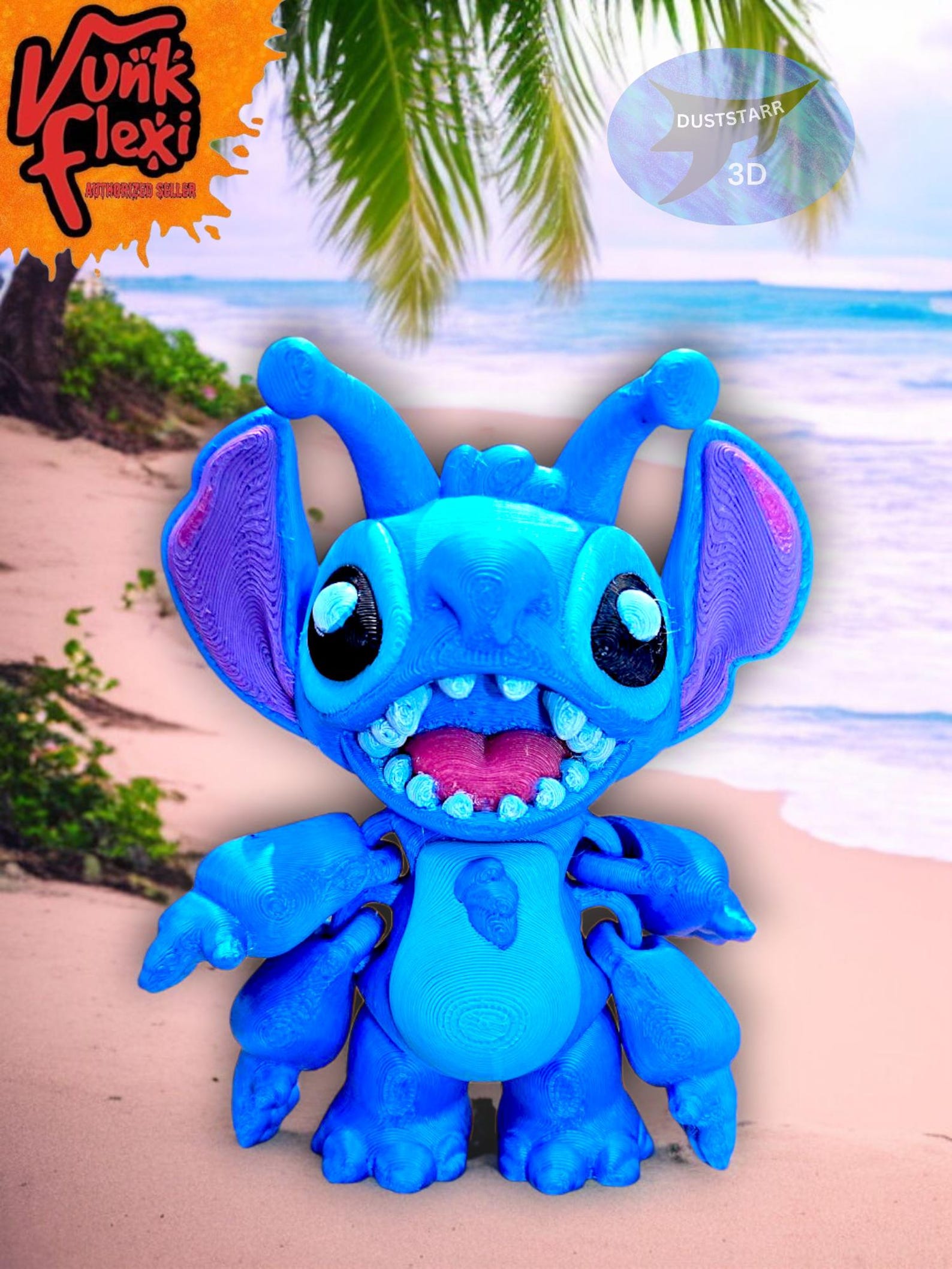 3d Printed Alien Stitch Figure, Stitch Fidget Toy, Flexi Alien Stitch ...
