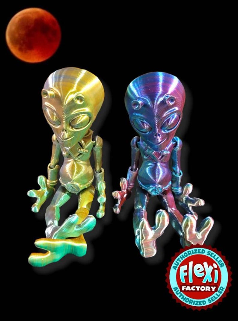 3D Printed Articulated Alien Fidget Toy, Flexifactory Design - Etsy